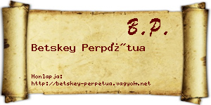 Betskey Perpétua névjegykártya